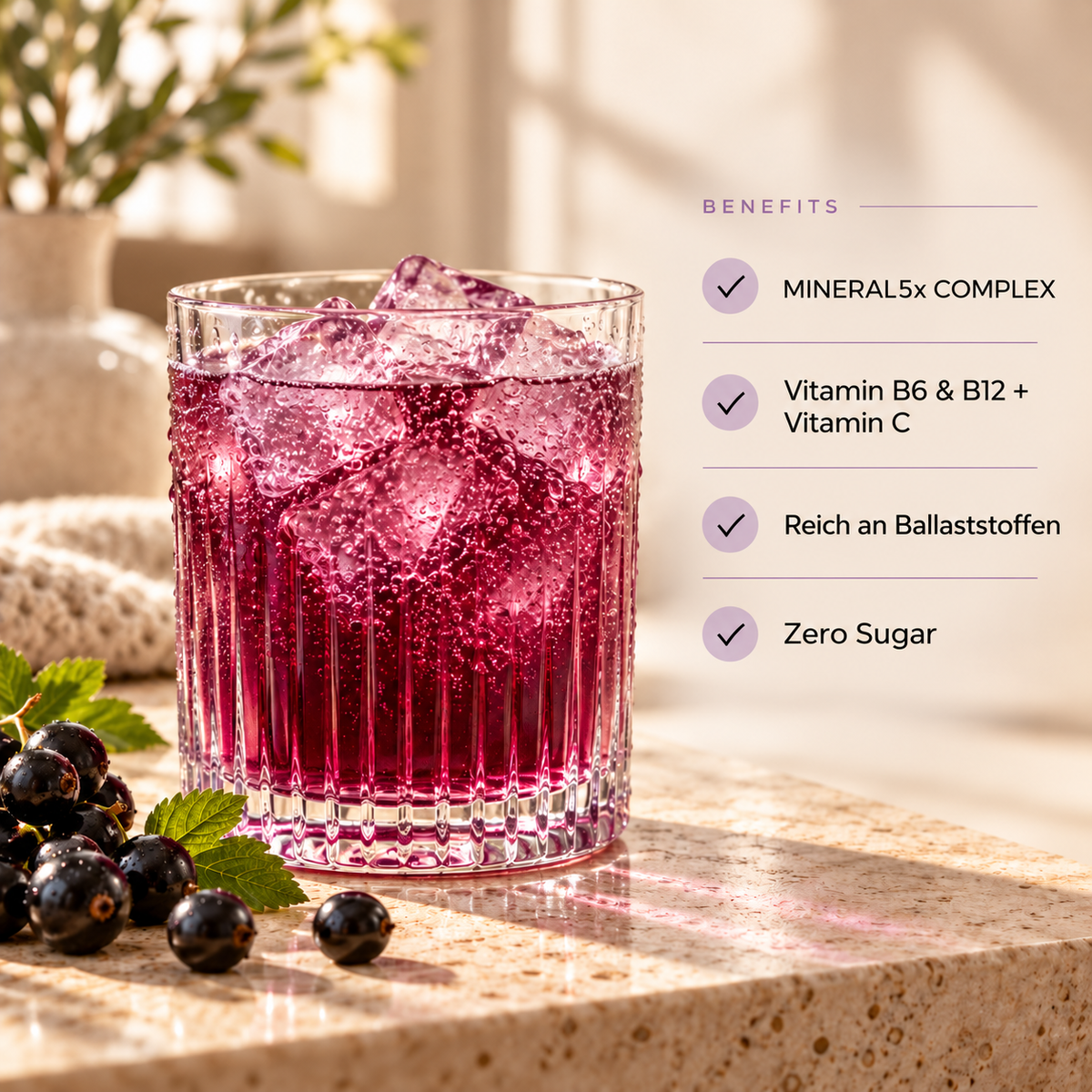 SALTLAB Cassis. Elektrolyt-Sticks ohne Zucker für jeden Tag