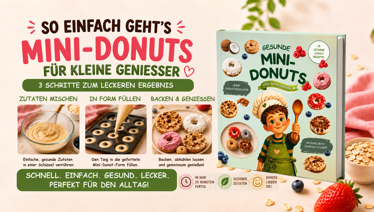 So einfach geht's: Zutaten mischen, in die Mini-Donut-Form füllen, backen und gemeinsam genießen